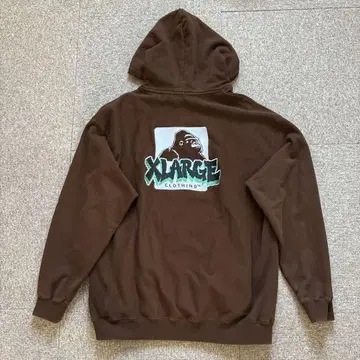 XLARGE 고릴라 디자인 브라운 후드티