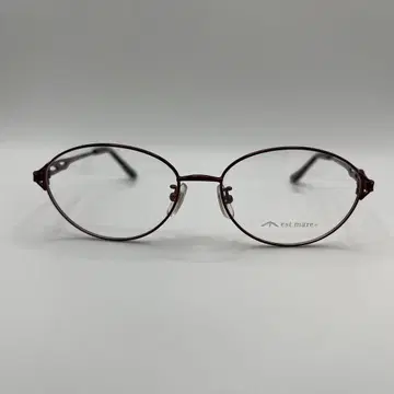 est mare 레드 컬러 타원형 메탈 프레임 안경, 미사용 새상품