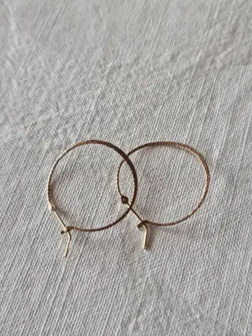 agete K10 후프 귀걸이 골드