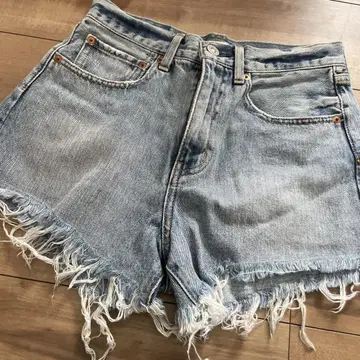 MOUSSY 데님 숏 팬츠 라이트 블루