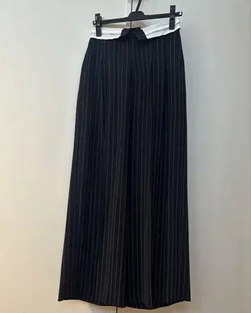 Ameri TURN BACK WAIST WIDE PANTS 네이비 S