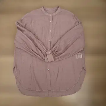 DISCOAT 시어 밴드 카라 셔츠