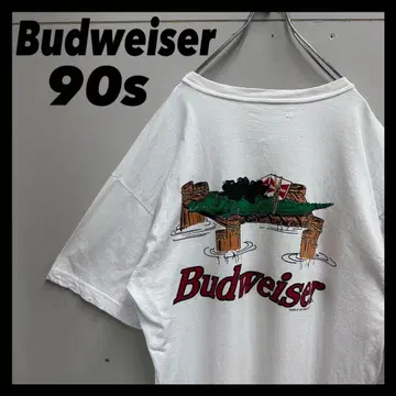 Budweiser 버드와이저 90s 크로커다일 프로그 티셔츠
