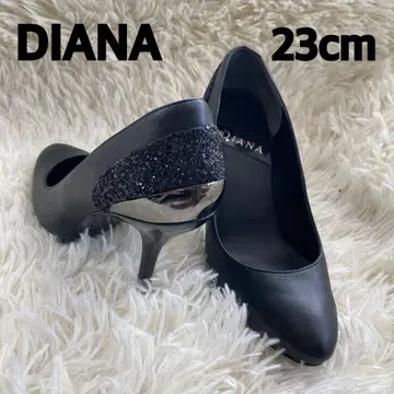 DIANA 라메 글리터 블랙 펌프스 23cm