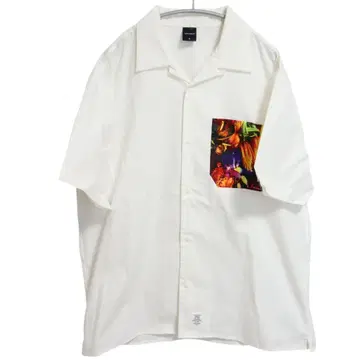 N-110 APPLEBUM 포켓 절개 반팔 셔츠 XL 오픈 카라