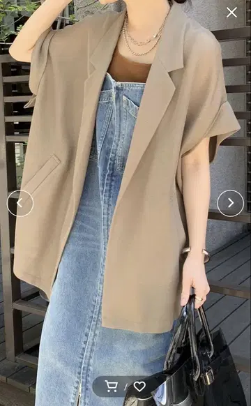 DOUDOU 메쉬 반팔 자켓 모카