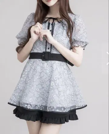 pium 레이스 케이프 프릴 셋업