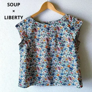 SOUP LIBERTY 리버티 블라우스 코튼 프렌치 슬리브 L