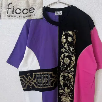 ficce 피체 다색 자수 반팔 티셔츠 요시유키 코니시 일본제 면