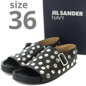 질 샌더 JIL SANDER NAVY 스터드 샌들 36 블랙
