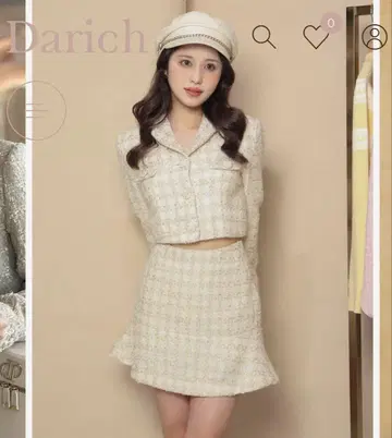 Darich 스프링 트위드 컴팩트 자켓 미니 스커트