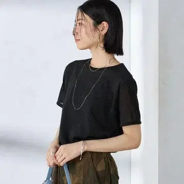 SHIPS 새상품 시어 라메 크루넥 티셔츠