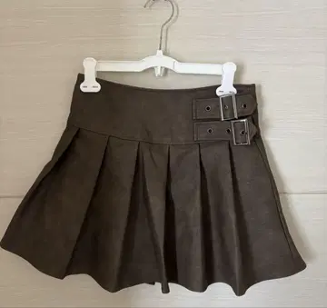 Forever21 더블 벨트 인조 가죽 미니 스커트