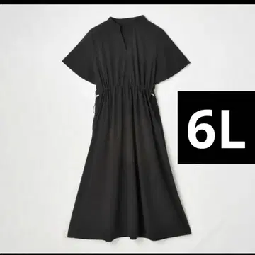 시마무라 오카다 유리 허리 드로스트 원피스 6L 블랙
