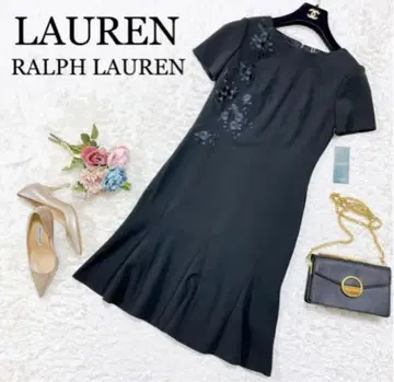 새상품 LAUREN 로렌 랄프 로렌 원피스 꽃무늬 자수 블랙