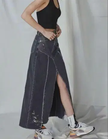 쥬에미 juem 데님 스커트 슬릿 M 사이즈