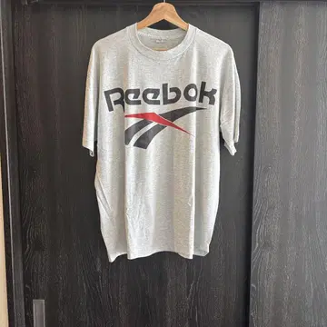90s 리복 그레이 로고 티셔츠 XL 싱글