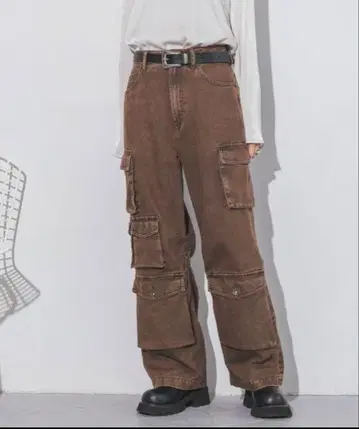 지나시스 데님 카고 팬츠
