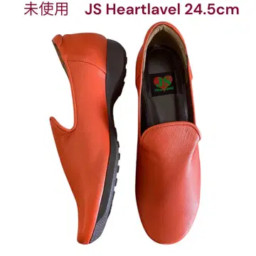 미사용 JS Heartlavel 편안한 넓은 슬립온 가죽 신발