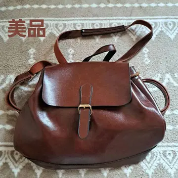 브라운 합성 피혁 백팩