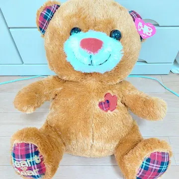 HeartBear 봉제 인형 체크 무늬