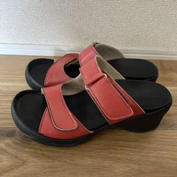리게타 슬라이드 2개 벨트 샌들 레드 23cm