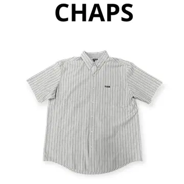 빅 사이즈] US 구제 의류 CHAPS 반팔 스트라이프 셔츠 XL