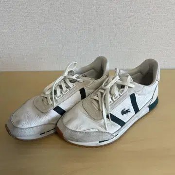 LACOSTE 라코스테 화이트 그린 스니커즈 25cm