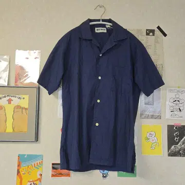 MEN'S WEAR 네이비 반팔 셔츠