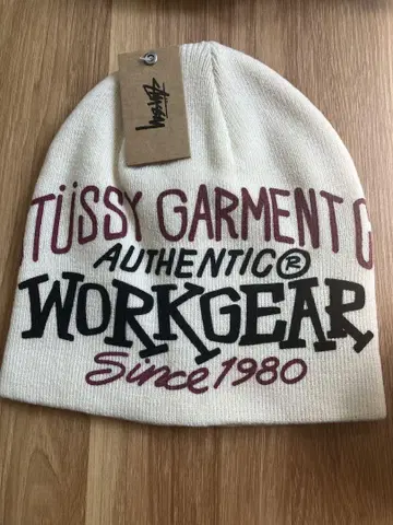 TUSSY WORKGEAR 니트 모자 크림색