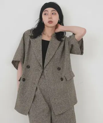 LIAN 썸머 트위드 하프 자켓