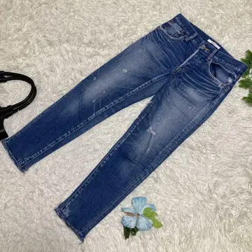 새상품급 moussy 마우지 스키니 데님 버튼 플라이 데미지 24 XS