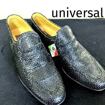 Universal LAVORAZIONE A MANO 메쉬 블랙 가죽 신발