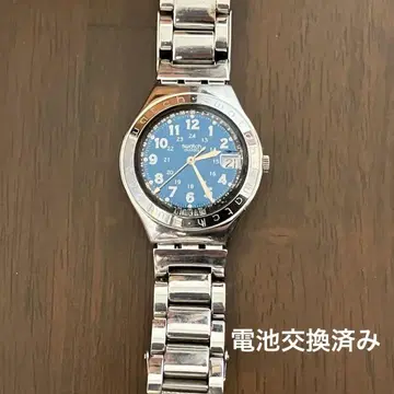 Swatch 스테인리스 스틸 손목시계 배터리 교체 완료 IRONY