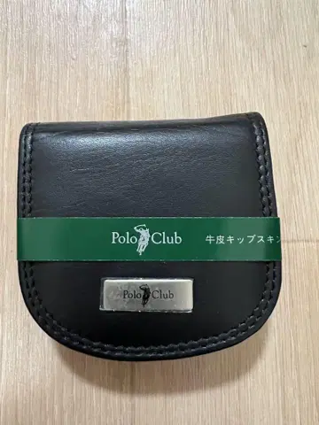 폴로 클럽 소가죽 코인 케이스 블랙
