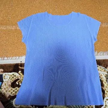 PLATS PLATS 반팔 리브 셔츠 라이트 블루