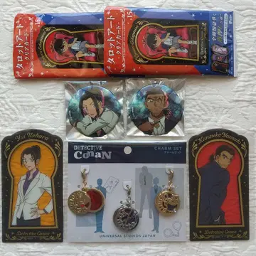 명탐정 코난 USJ 참 모로후쿠 타카아키 야마모토 요이 홀로그램 캔뱃지