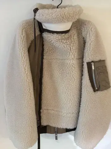 SACAI Faux Shearling 블루종