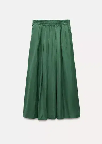 ZARA ZW COLLECTION 그린 퍼프 미디 스커트 M-L