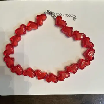 시어 하트 비즈 목걸이