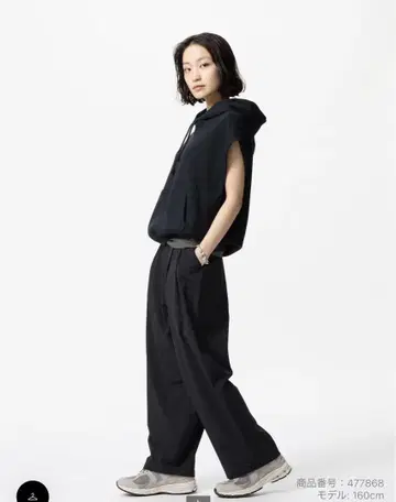 택 포함 새상품! 울트라 스트레치 액티브 와이드 팬츠 짧은 기장 xs