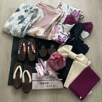 유카타, 오비, 일본 나막신 세트 3벌
