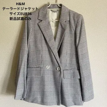 H&M 체크 무늬 테일러드 자켓 EU 36
