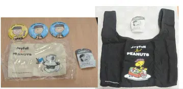 조이풀 스누피 가챠 파우치 미니 에코백 캔뱃지 세트