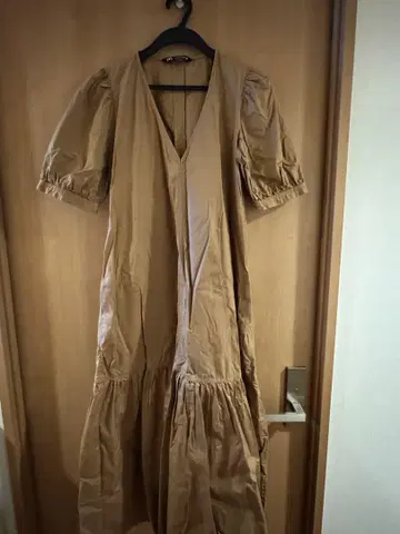 자라 브라운 롱 셔츠 원피스 반팔
