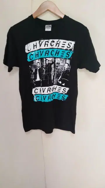 밴딩 티셔츠 CHVRCHES 처치스 블랙 사이즈 S