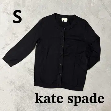 케이트 스페이드 katespade 가디건 블랙 검정 5부 소매 리본