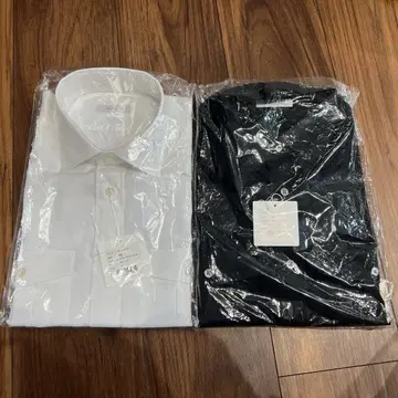 2장 세트 긴팔 셔츠 화이트 블랙 정가 할인