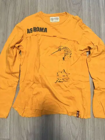 AS ROMA 빈티지 긴팔 티셔츠 오렌지