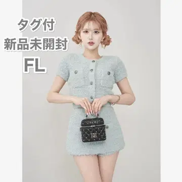 Darich 다리치 컬러 트위드 니트 셋업 SAX 스카이블루 FL